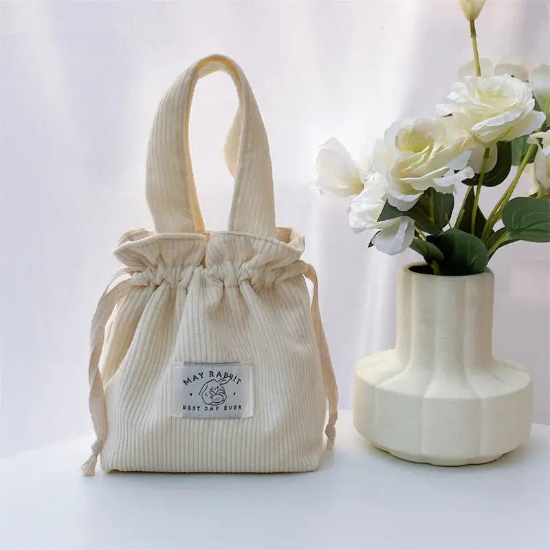 Corduroy Drawstring Bag
