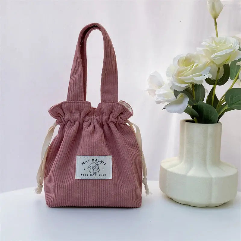 Corduroy Drawstring Bag