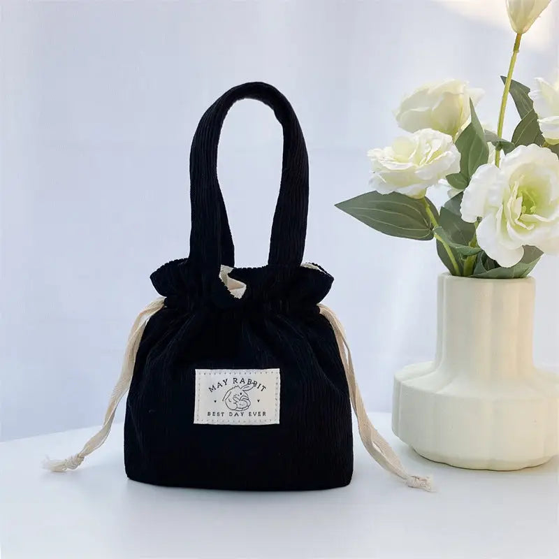 Corduroy Drawstring Bag