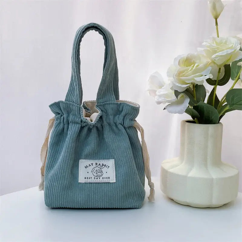 Corduroy Drawstring Bag