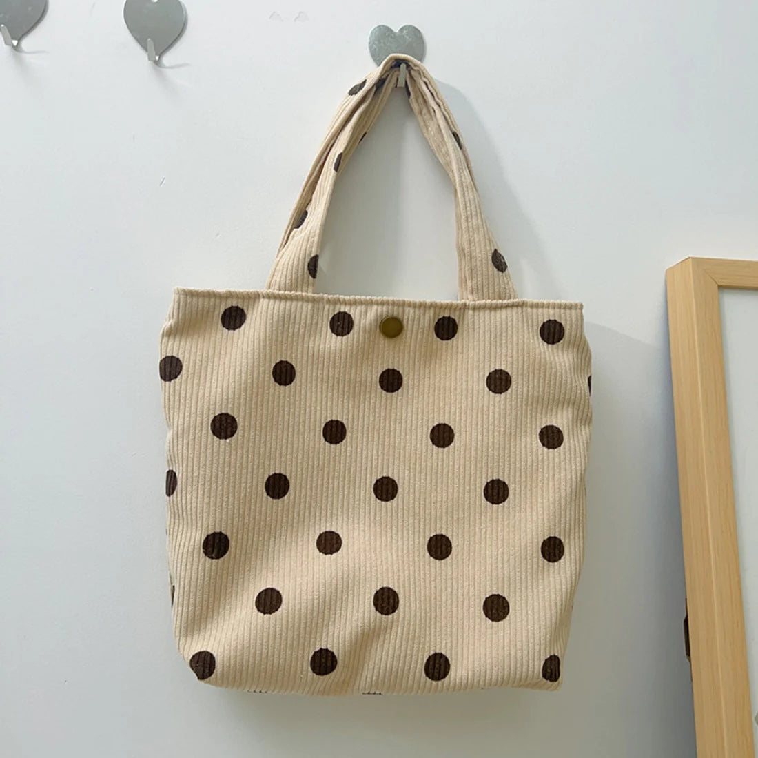 Corduroy Polka Dot Small Handbag
