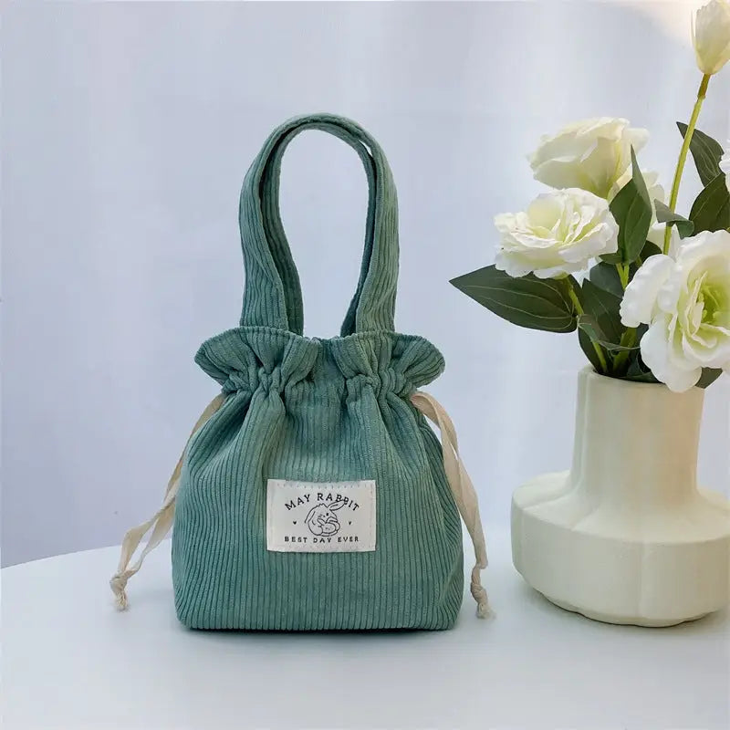 Corduroy Drawstring Bag