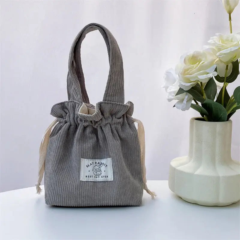 Corduroy Drawstring Bag