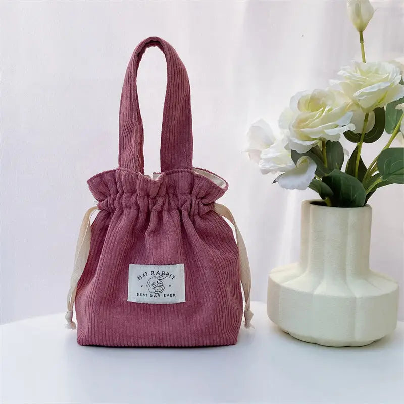 Corduroy Drawstring Bag